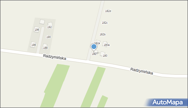 Stary Kraszew, Radzymińska, 182, mapa Stary Kraszew