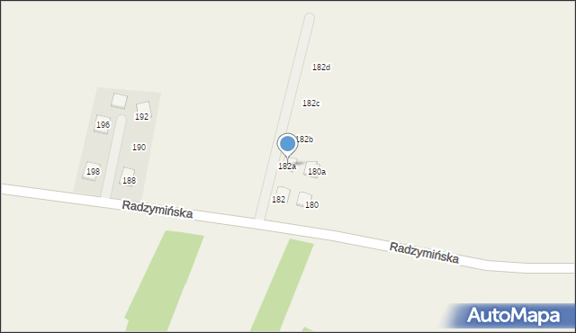 Stary Kraszew, Radzymińska, 182a, mapa Stary Kraszew