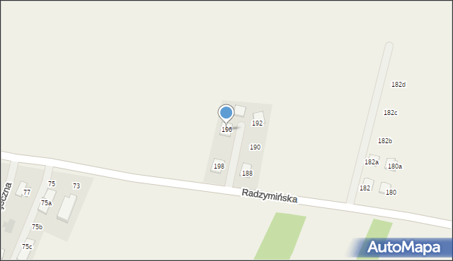 Stary Kraszew, Radzymińska, 196, mapa Stary Kraszew