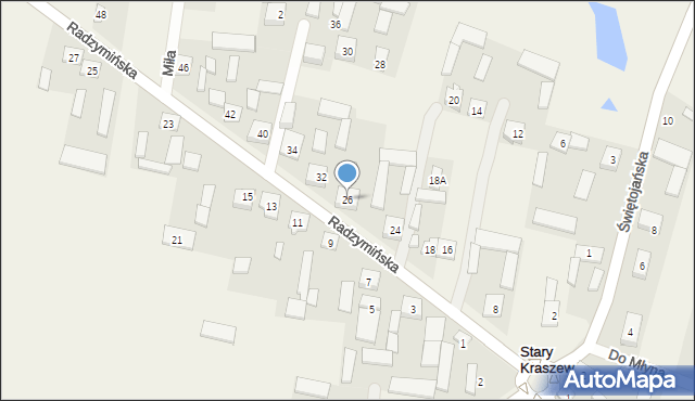 Stary Kraszew, Radzymińska, 26, mapa Stary Kraszew