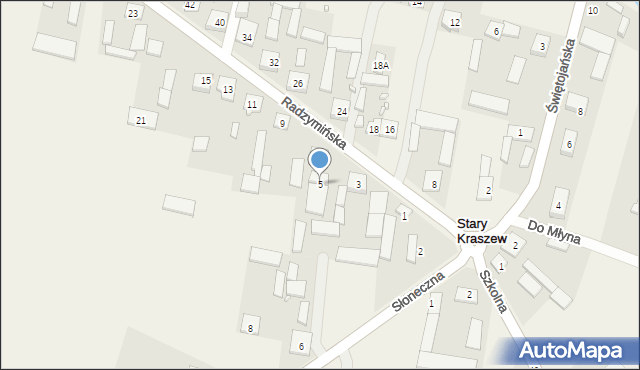 Stary Kraszew, Radzymińska, 5, mapa Stary Kraszew