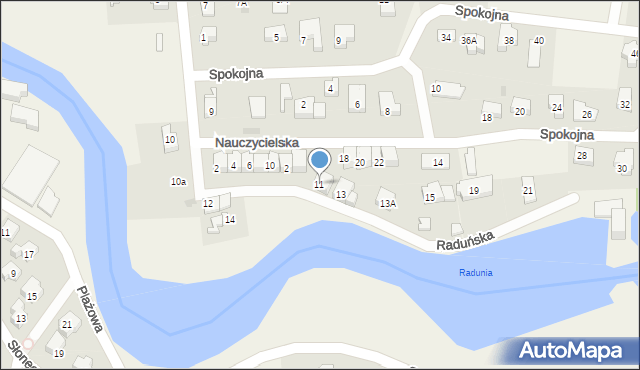 Straszyn, Raduńska, 11, mapa Straszyn