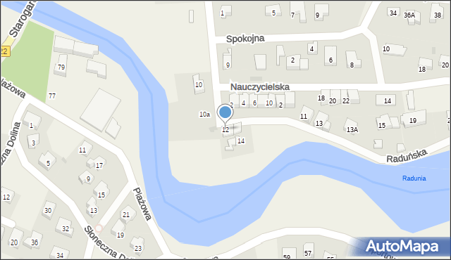 Straszyn, Raduńska, 12, mapa Straszyn