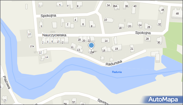 Straszyn, Raduńska, 13A, mapa Straszyn