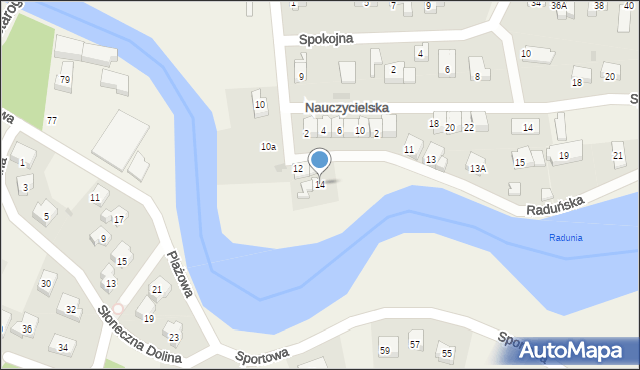 Straszyn, Raduńska, 14, mapa Straszyn