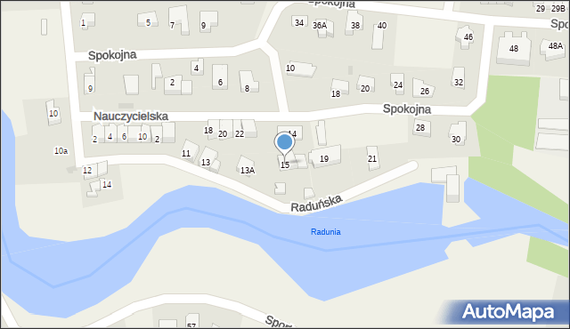 Straszyn, Raduńska, 15, mapa Straszyn