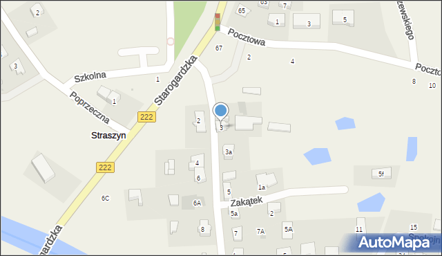 Straszyn, Raduńska, 3, mapa Straszyn