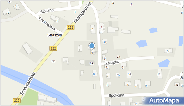 Straszyn, Raduńska, 6, mapa Straszyn