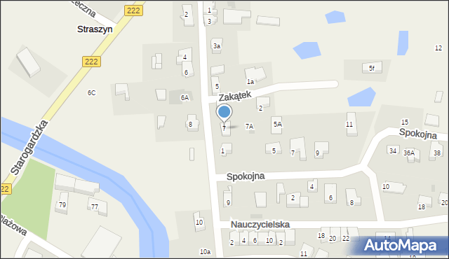 Straszyn, Raduńska, 7, mapa Straszyn