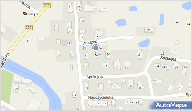 Straszyn, Raduńska, 7A, mapa Straszyn