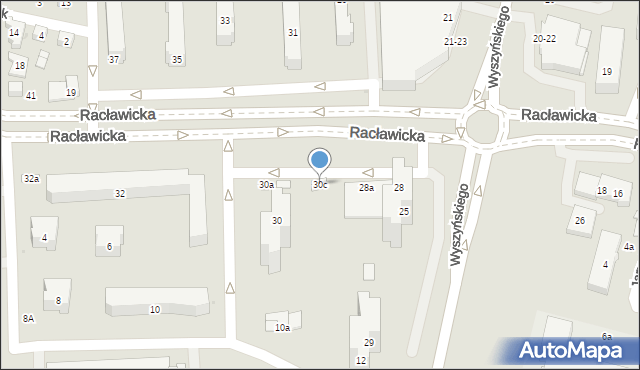 Świdnik, Racławicka, 30c, mapa Świdnika