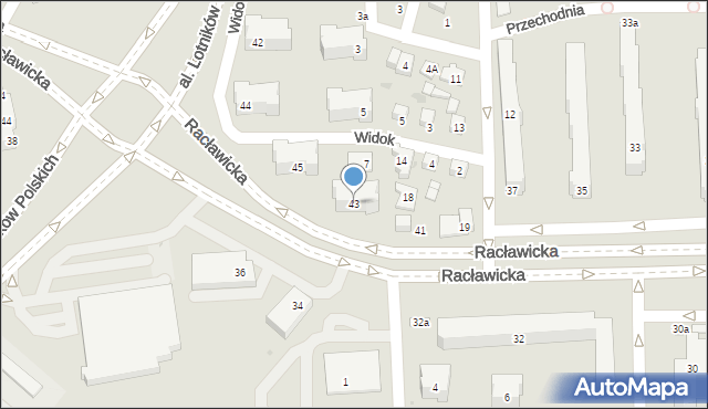 Świdnik, Racławicka, 43, mapa Świdnika