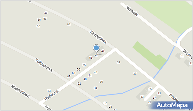 Świebodzice, Radosna, 47, mapa Świebodzice