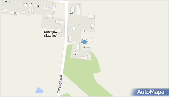 Szaniec, Rajska, 4, mapa Szaniec