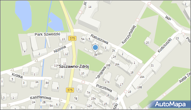 Szczawno-Zdrój, Ratuszowa, 3A, mapa Szczawno-Zdrój