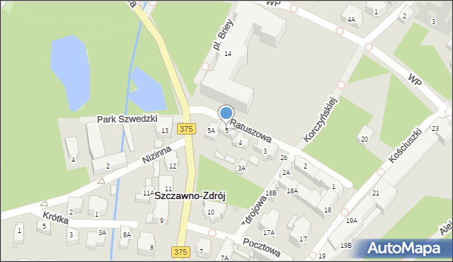 Szczawno-Zdrój, Ratuszowa, 5, mapa Szczawno-Zdrój