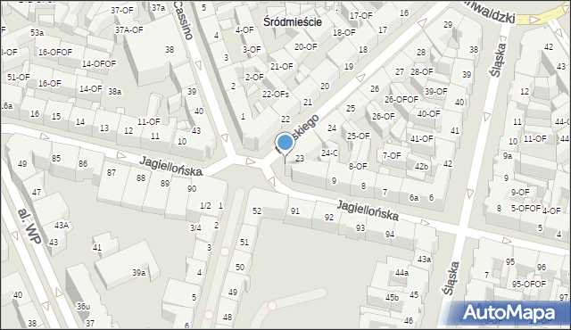 Szczecin, Rayskiego Ludomiła, gen., 2b, mapa Szczecina