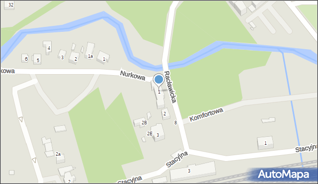 Szczecin, Racławicka, 1, mapa Szczecina