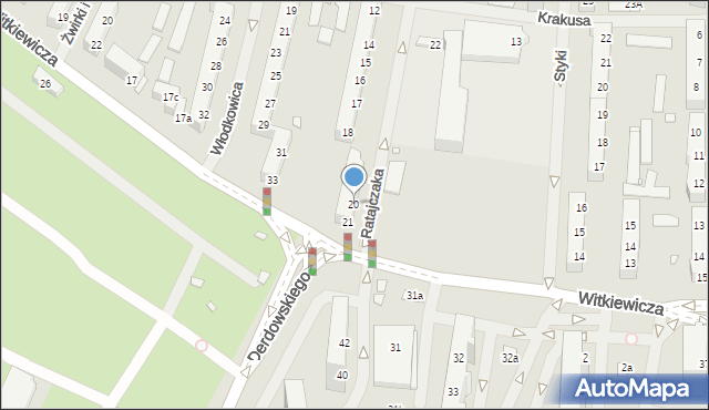 Szczecin, Ratajczaka Franciszka, 20, mapa Szczecina