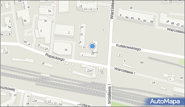 Szczecin, Rapackiego Mariana, 1D, mapa Szczecina