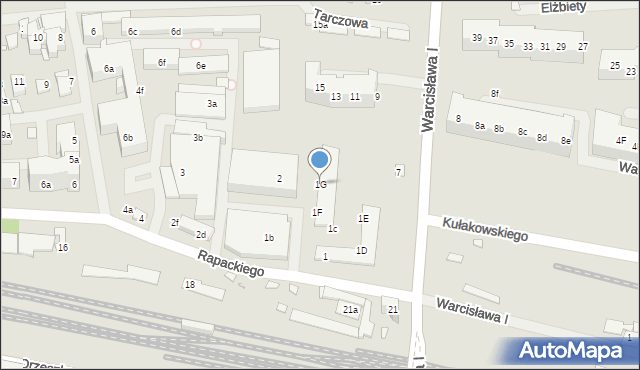 Szczecin, Rapackiego Mariana, 1G, mapa Szczecina