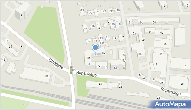 Szczecin, Rapackiego Mariana, 9, mapa Szczecina