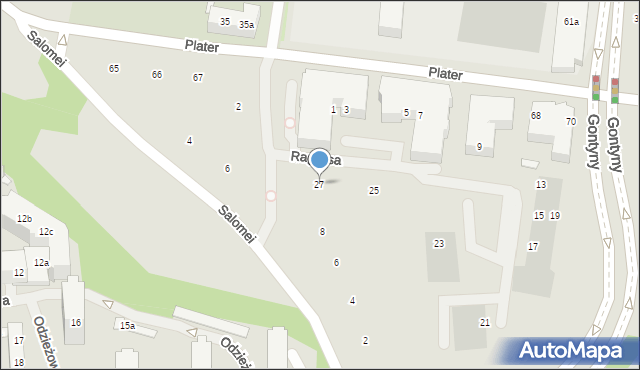 Szczecin, Raginisa Władysława, mjr., 27, mapa Szczecina