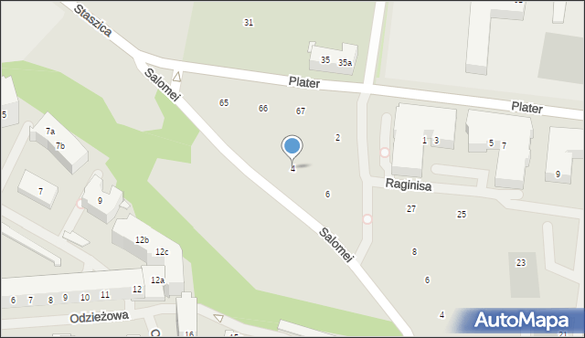 Szczecin, Raginisa Władysława, mjr., 4, mapa Szczecina