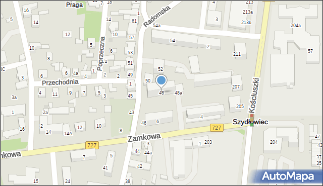 Szydłowiec, Radomska, 48, mapa Szydłowiec