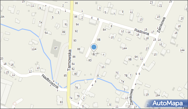 Tarnowiec, Radosna, 8c, mapa Tarnowiec