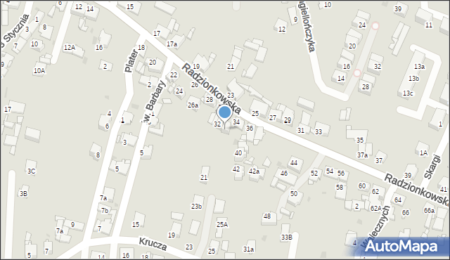 Tarnowskie Góry, Radzionkowska, 34a, mapa Tarnowskie Góry