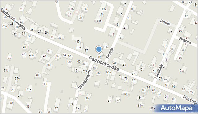Tarnowskie Góry, Radzionkowska, 39, mapa Tarnowskie Góry