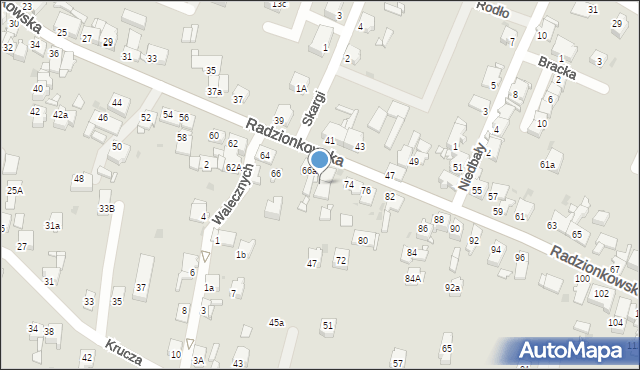 Tarnowskie Góry, Radzionkowska, 68, mapa Tarnowskie Góry