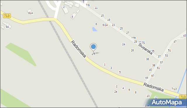 Tomaszów Mazowiecki, Radomska, 1/5, mapa Tomaszów Mazowiecki