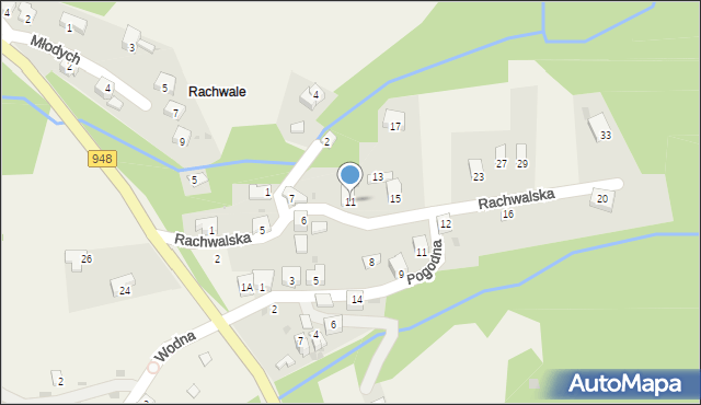 Tresna, Rachwalska, 11, mapa Tresna