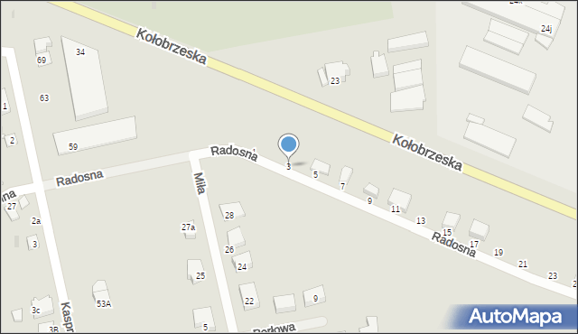 Trzebiatów, Radosna, 3, mapa Trzebiatów