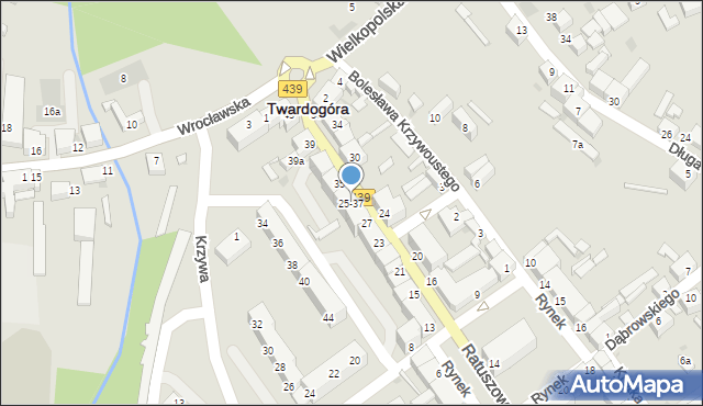 Twardogóra, Ratuszowa, 25-37, mapa Twardogóra