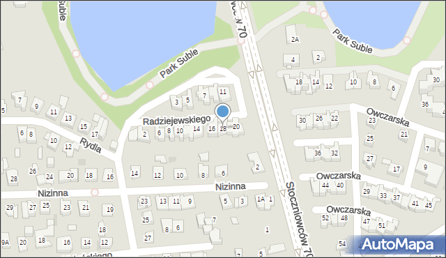 Tychy, Radziejewskiego Stanisława, ks., 18, mapa Tychów