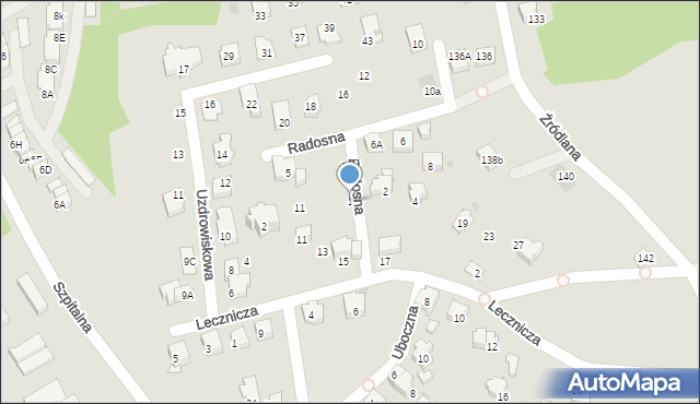 Ustroń, Radosna, 1, mapa Ustroń