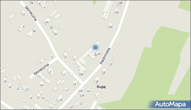 Wąchock, Radomska, 21, mapa Wąchock
