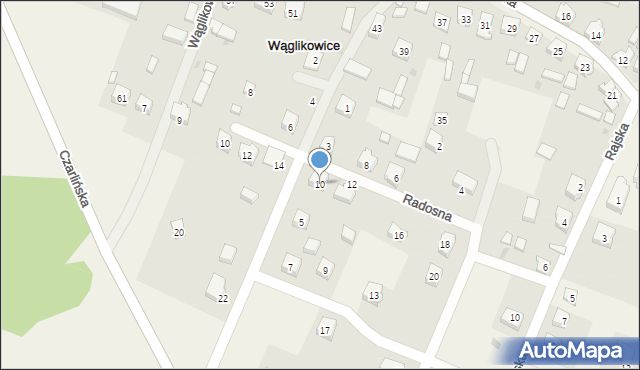 Wąglikowice, Radosna, 10, mapa Wąglikowice