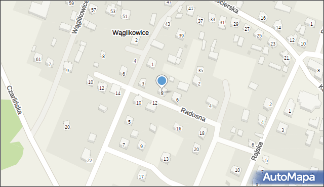 Wąglikowice, Radosna, 8, mapa Wąglikowice