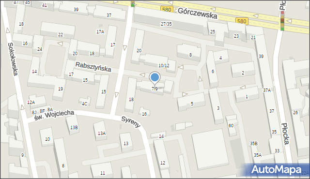 Warszawa, Rabsztyńska, 7/9, mapa Warszawy