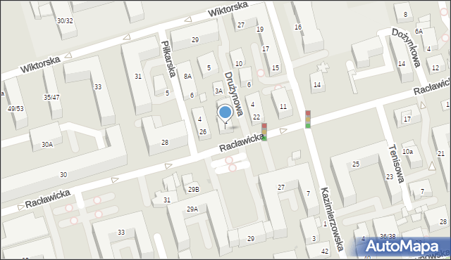 Warszawa, Racławicka, 24, mapa Warszawy