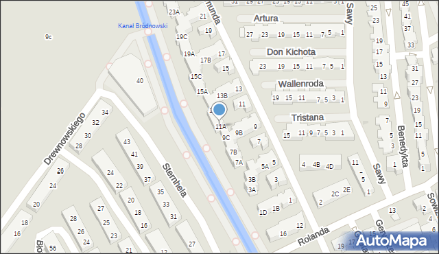 Warszawa, Rajmunda, 11A, mapa Warszawy