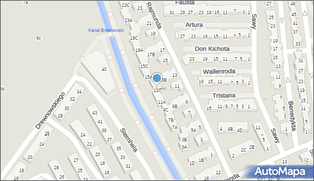 Warszawa, Rajmunda, 11C, mapa Warszawy