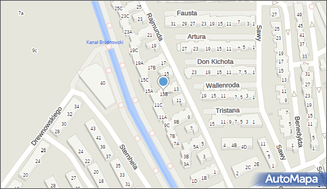 Warszawa, Rajmunda, 13B, mapa Warszawy