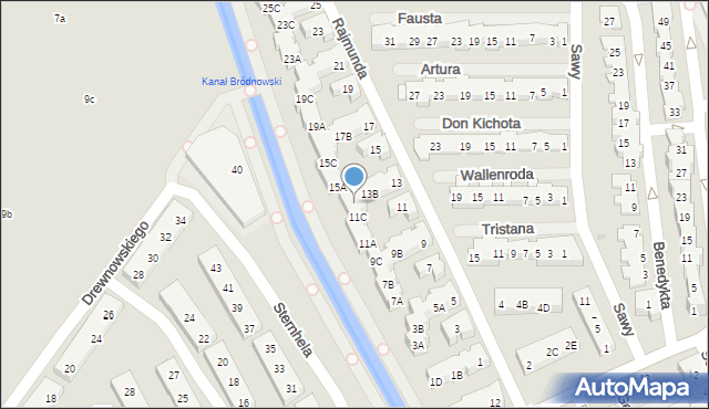 Warszawa, Rajmunda, 13C, mapa Warszawy