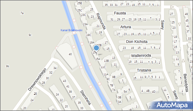 Warszawa, Rajmunda, 15B, mapa Warszawy