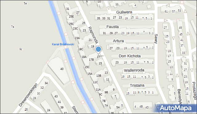 Warszawa, Rajmunda, 17, mapa Warszawy